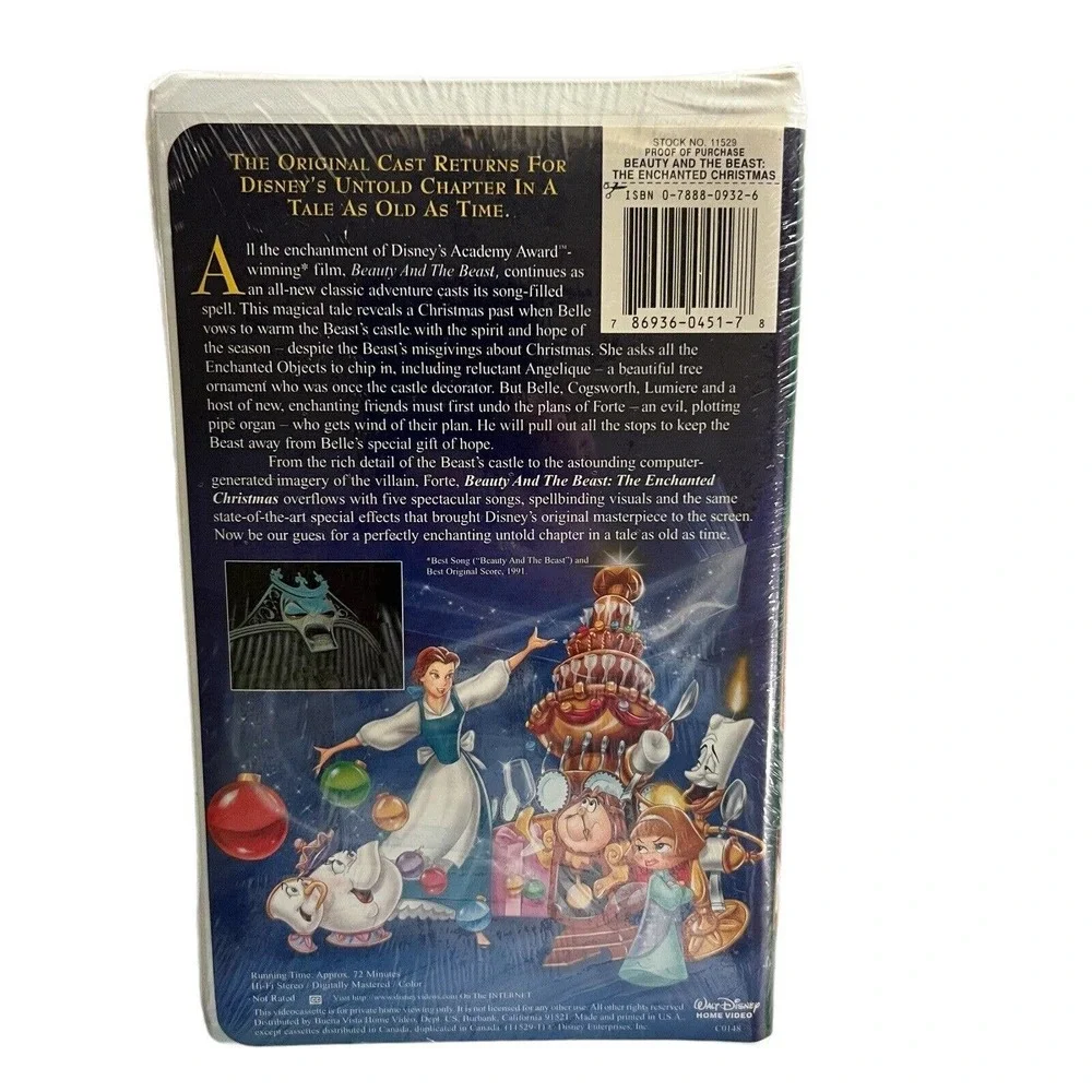 Beauty and the Beast: The Enchanted Christmas New, Factory Sealed VHS Vintage
